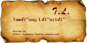 Tamássy László névjegykártya